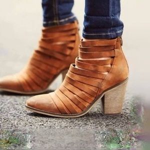 Free People Hybrid Strappy Leather Bootie